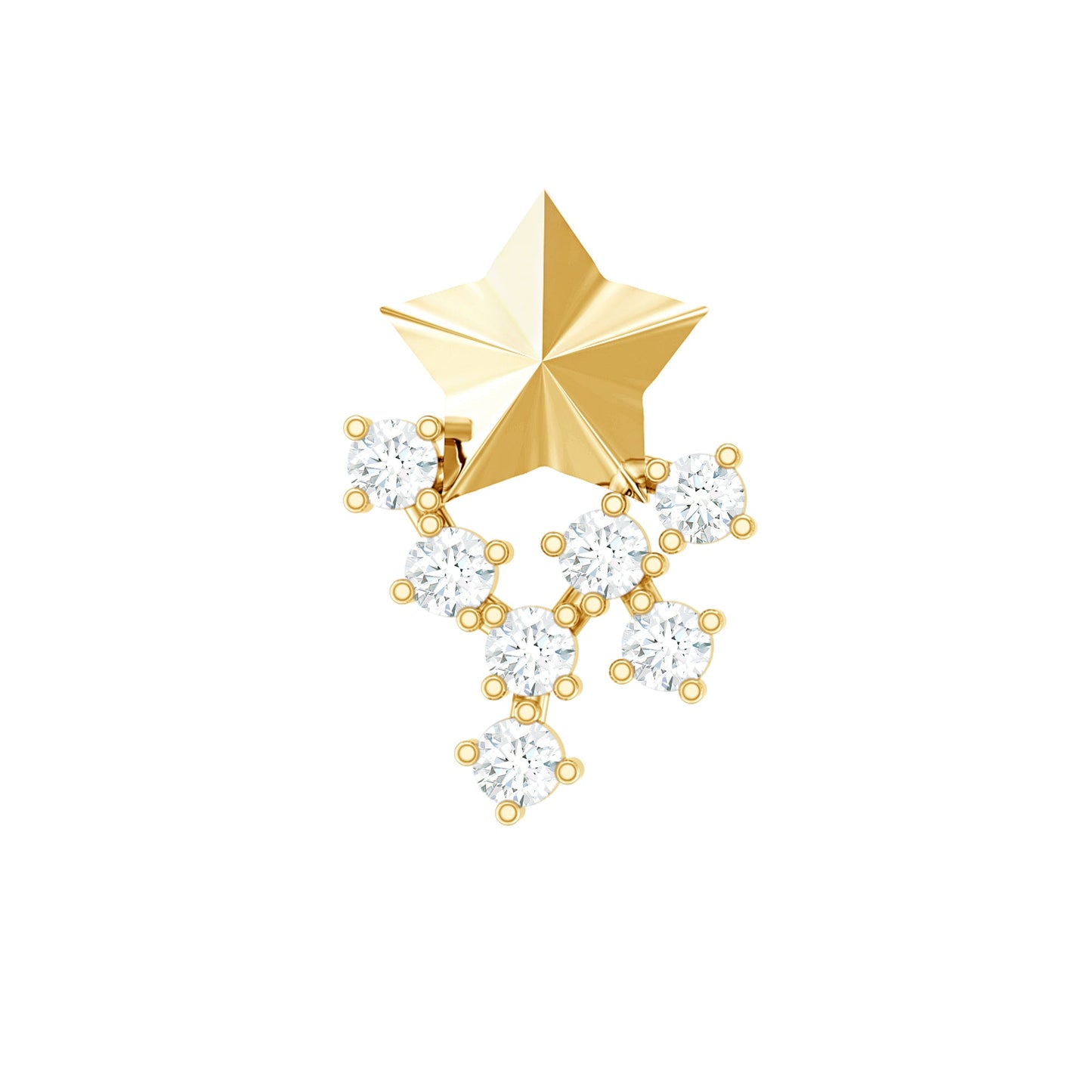 Diamond Star Celestial Earring for Tragus Piercing