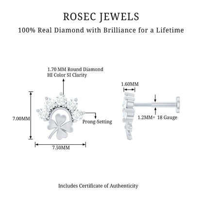Diamond Four Leaf Clover Earring