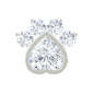 Round and Heart Shape Moissanite Paw Helix Earring