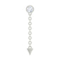 Bezel Set Diamond Chain Drop Earring for Cartilage Piercing