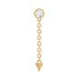 Bezel Set Diamond Chain Drop Earring for Cartilage Piercing