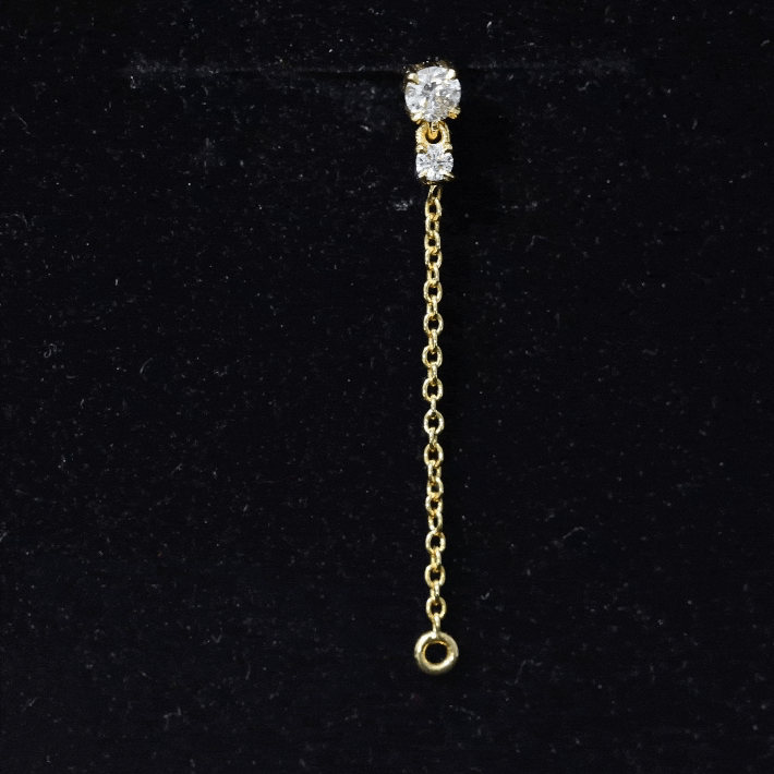 Certified Diamond Chain Drop Earring for Helix Piercing