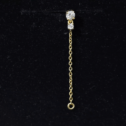 Certified Diamond Chain Drop Earring for Helix Piercing