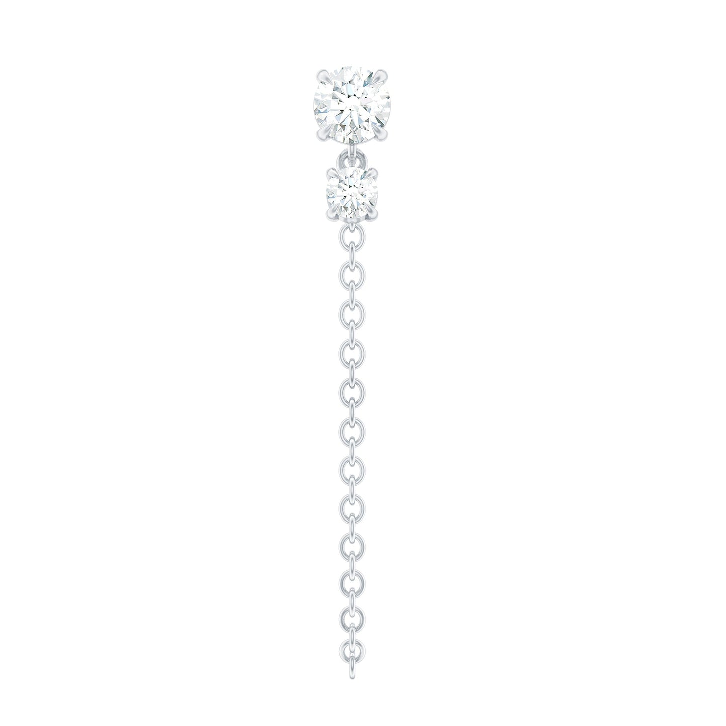 Certified Diamond Chain Drop Earring for Helix Piercing