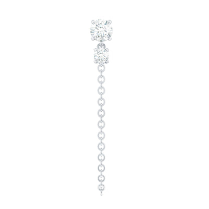 Certified Diamond Chain Drop Earring for Helix Piercing