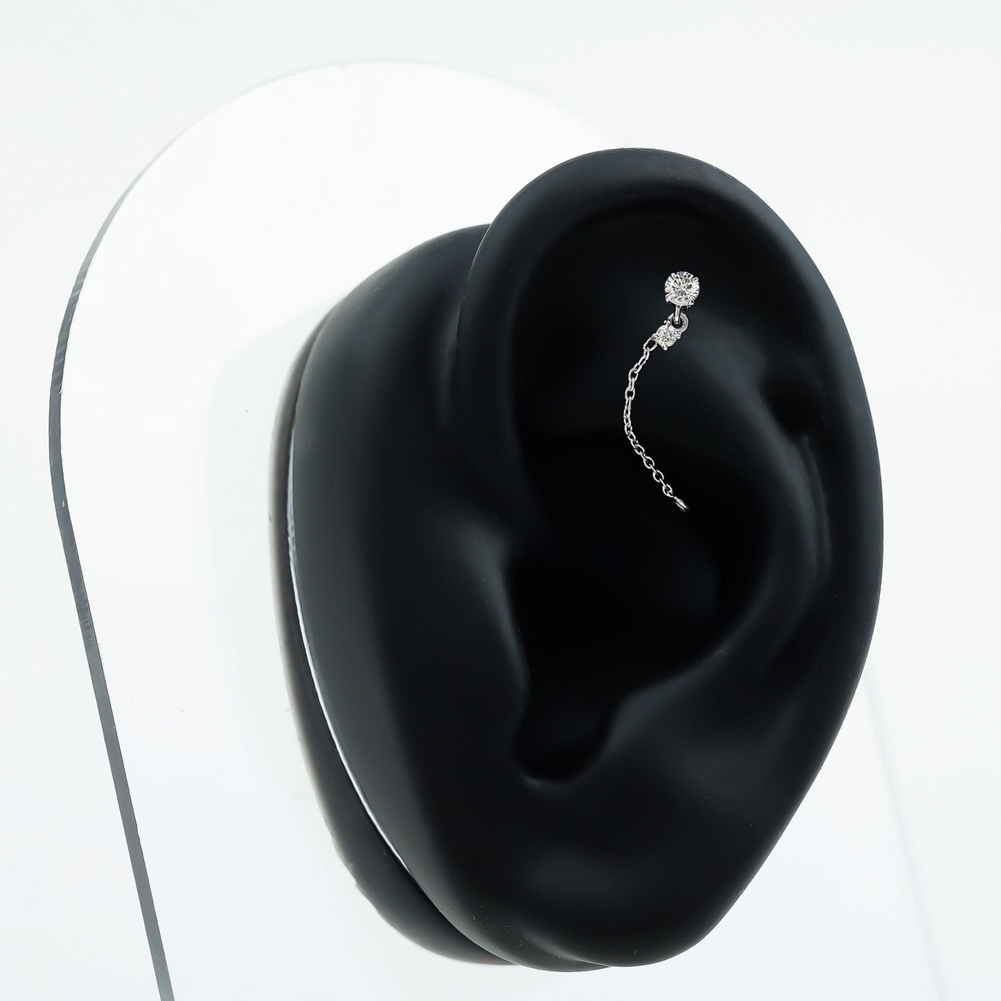 Certified Diamond Chain Drop Earring for Helix Piercing
