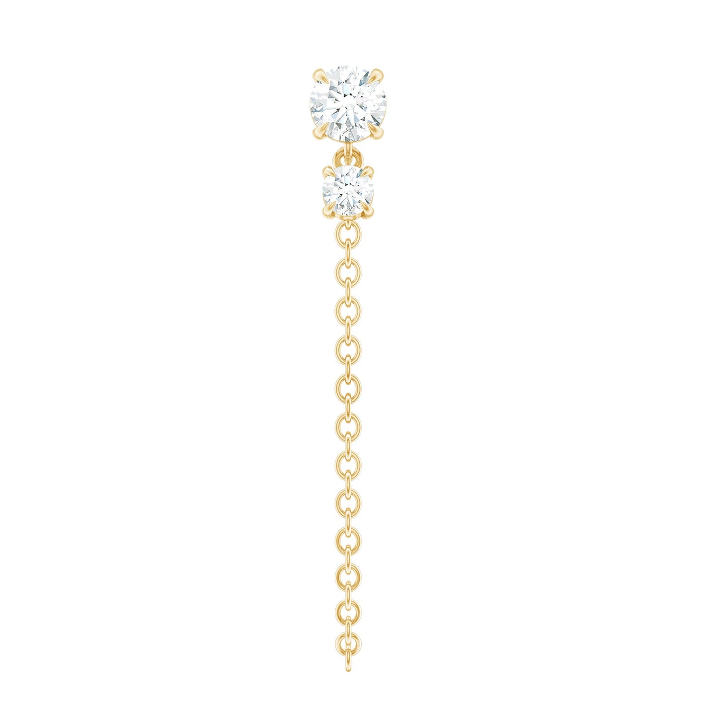 Certified Diamond Chain Drop Earring for Helix Piercing
