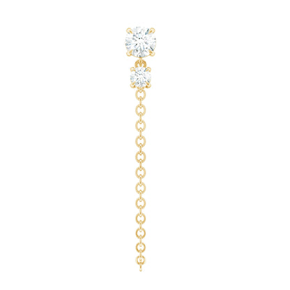 Certified Diamond Chain Drop Earring for Helix Piercing