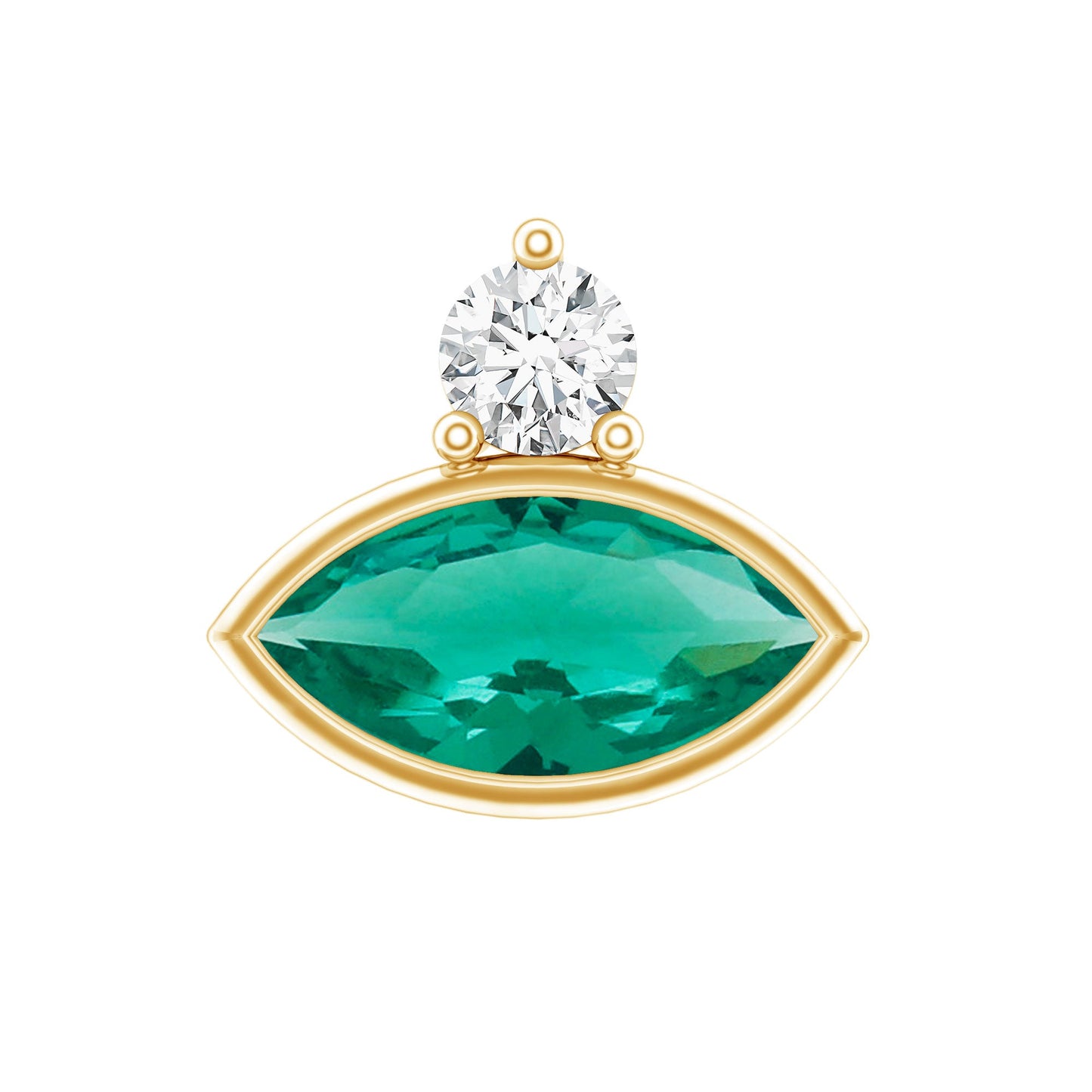 Marquise Cut Lab Grown Emerald Helix Earring with Certificate