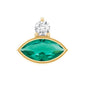 Marquise Cut Lab Grown Emerald Helix Earring with Certificate