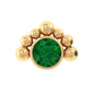 Dainty Round Emerald Tragus Earring with Beaded Detailing