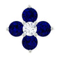 Natural Blue Sapphire Flower Earring for Rook Piercing