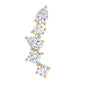 Certified Moissanite Crawler Earring in Prong Setting