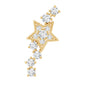 Certified Diamond Star Crawler Earring for Helix Piercing