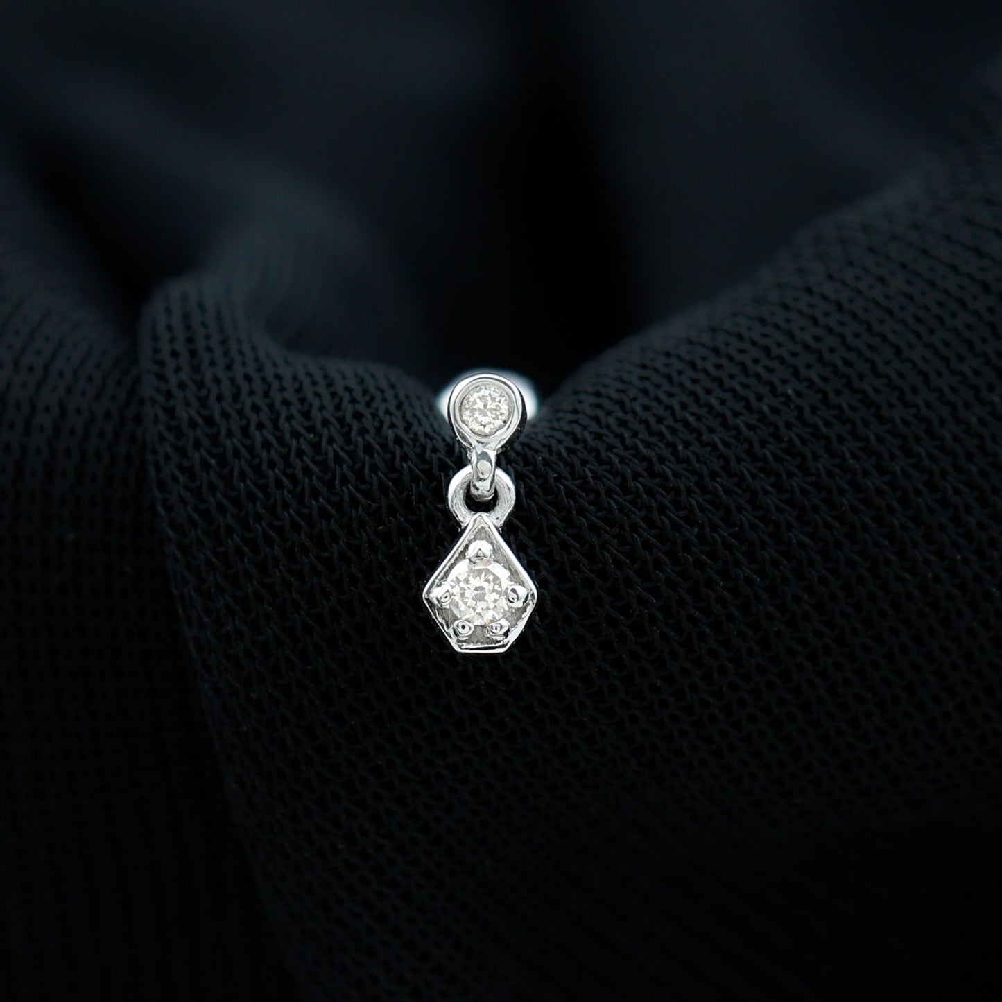 Solitaire Round Cut Moissanite Earring Set for Helix Piercing