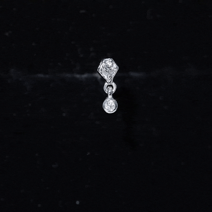 Round Cut Natural Diamond Drop Helix Earring