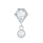 Round Cut Natural Diamond Drop Helix Earring