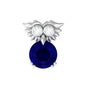 Blue Sapphire and Lab Grown Diamond Owl Helix Earring