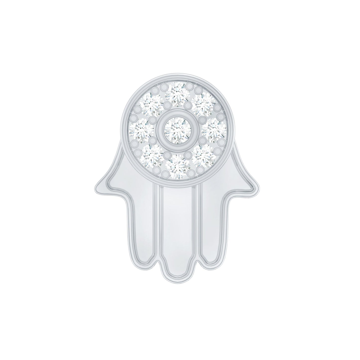 Diamond Hamsa Earring for Cartilage Piercing