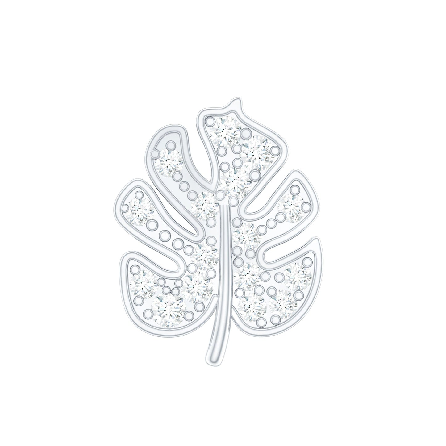 Diamond Leaf Earring for Cartilage Piercing
