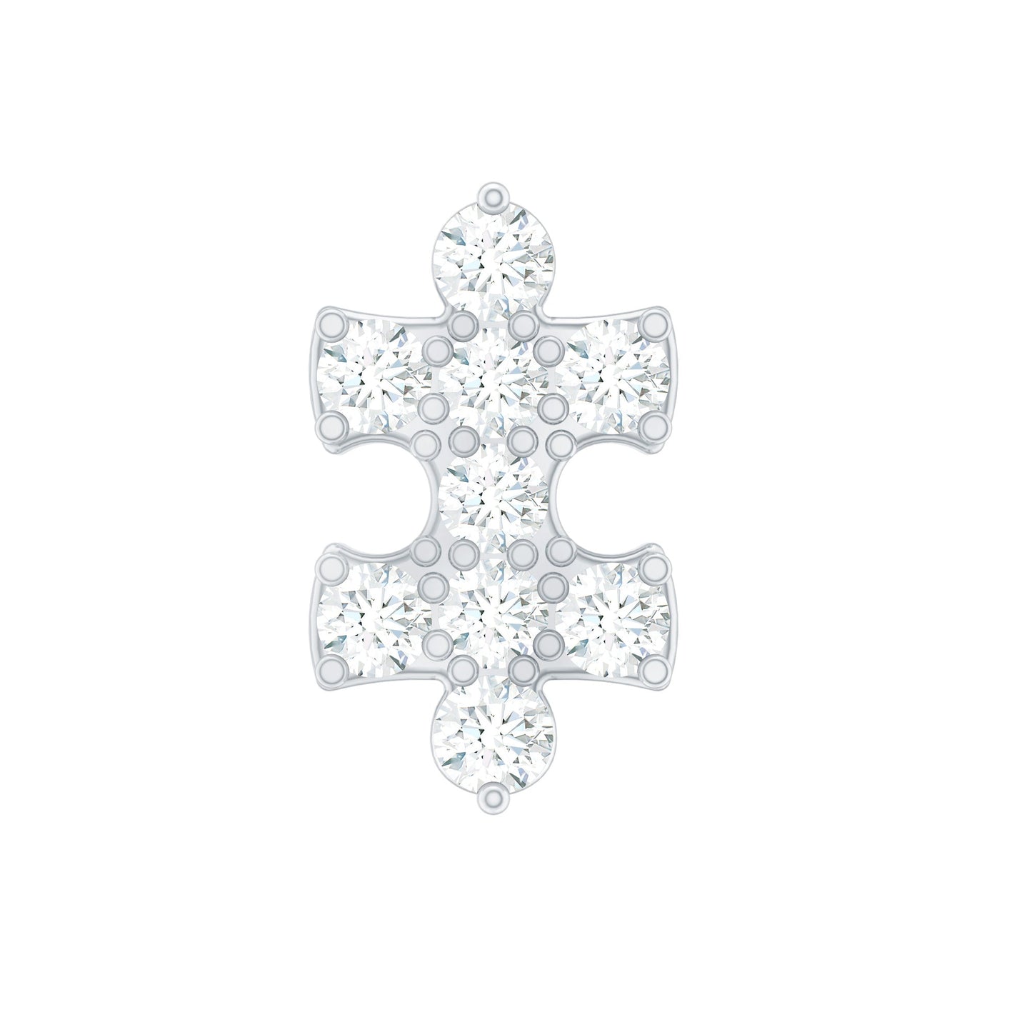 Diamond Puzzle Piece Earring for Helix Piercing