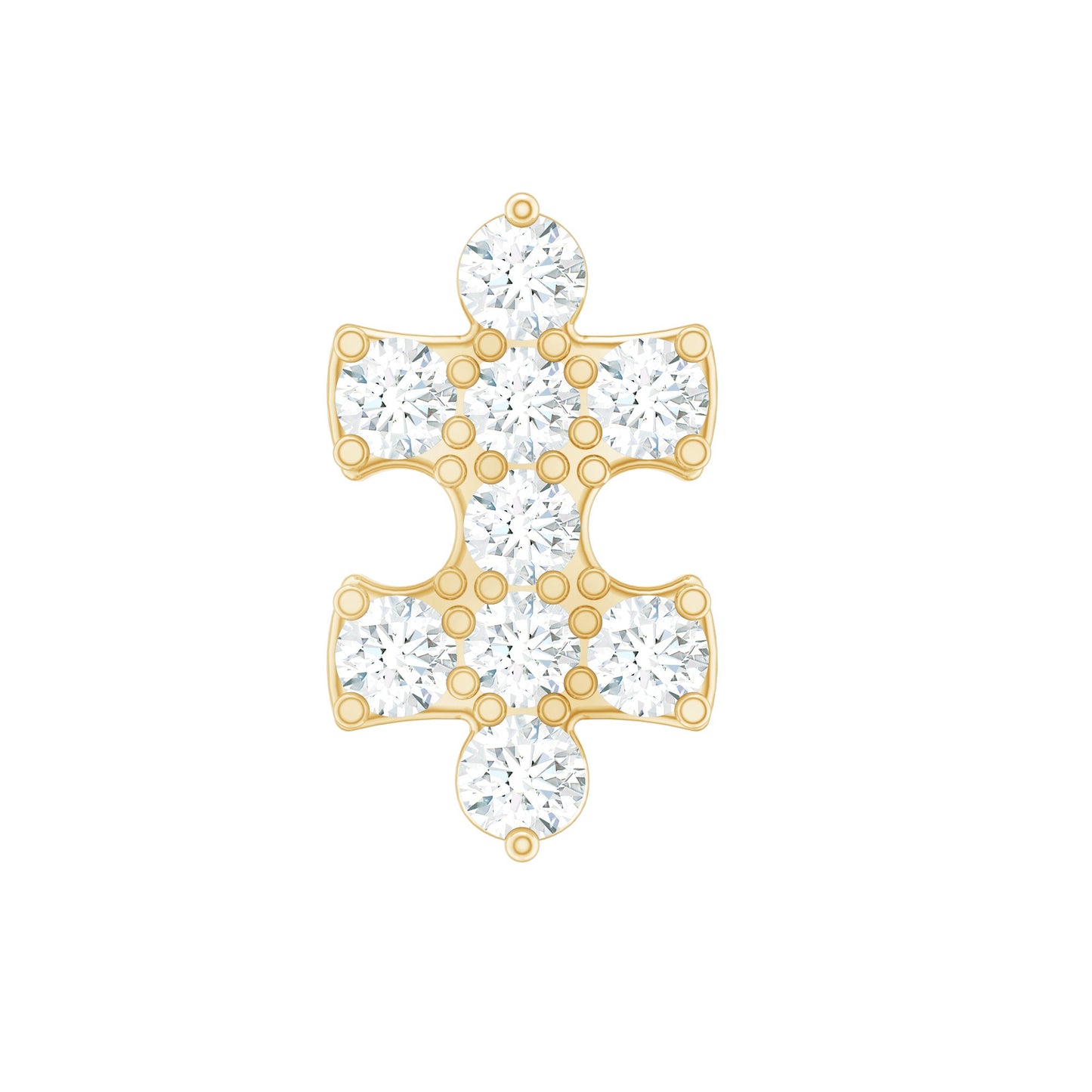 Diamond Puzzle Piece Earring for Helix Piercing