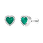Natural Emerald Heart Earring for Helix Piercing