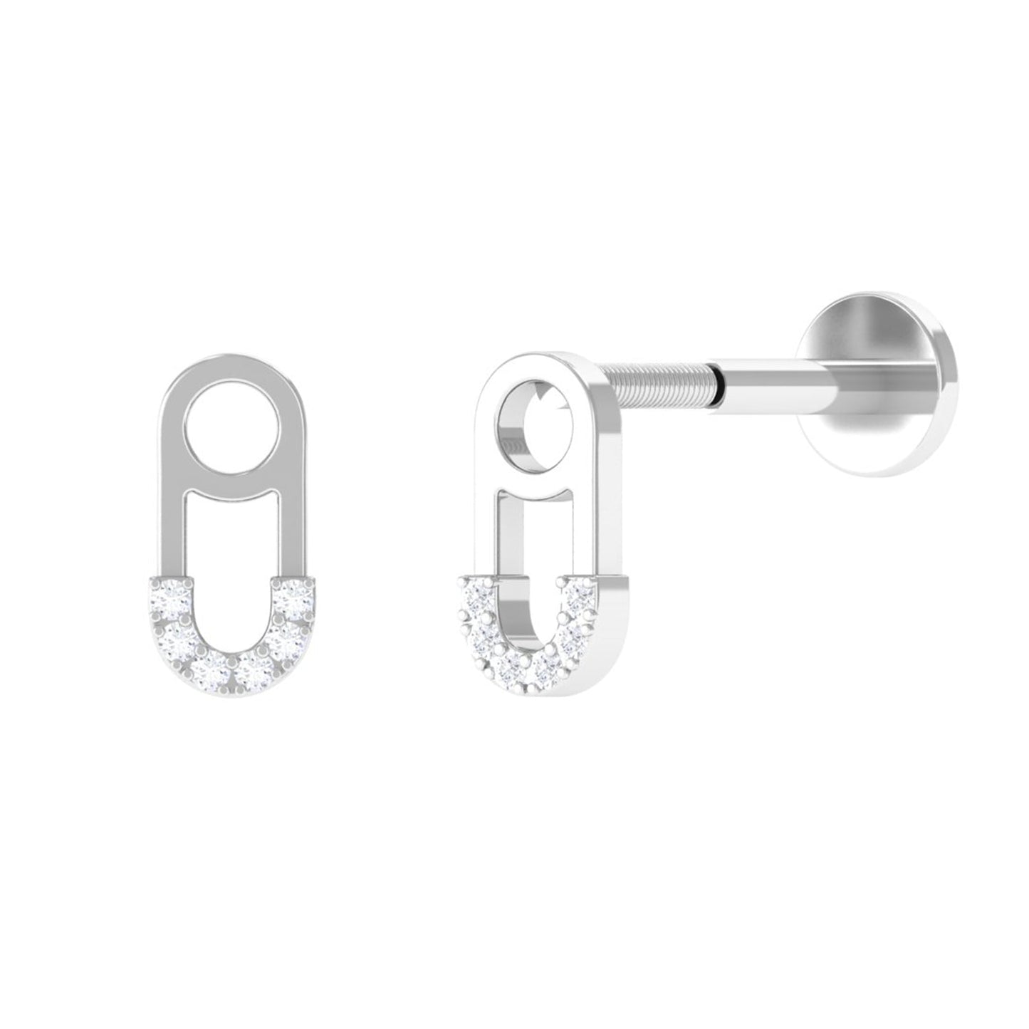 Diamond Pin Earring for Helix Piercing
