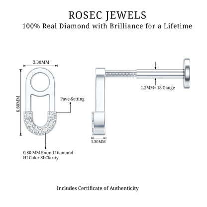 Diamond Pin Earring for Helix Piercing