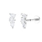 Pear Shape Diamond 3 Stone Earring for Tragus Piercing