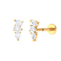 Pear Shape Diamond 3 Stone Earring for Tragus Piercing