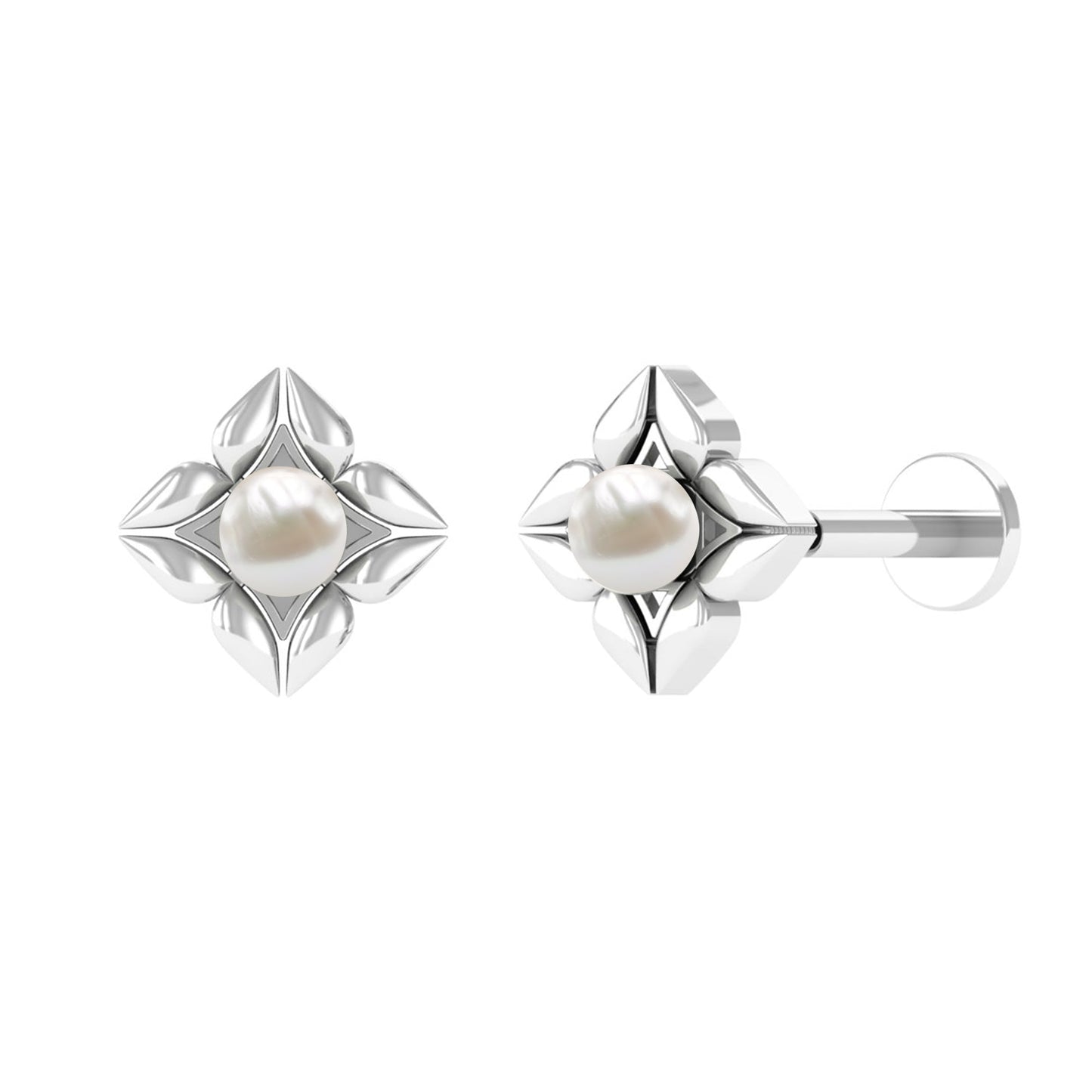 Nature Inspired Freshwater Pearl Upper Lobe Earring