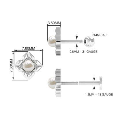 Nature Inspired Freshwater Pearl Upper Lobe Earring