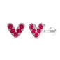 Natural Ruby Heart Earring for Helix Piercing