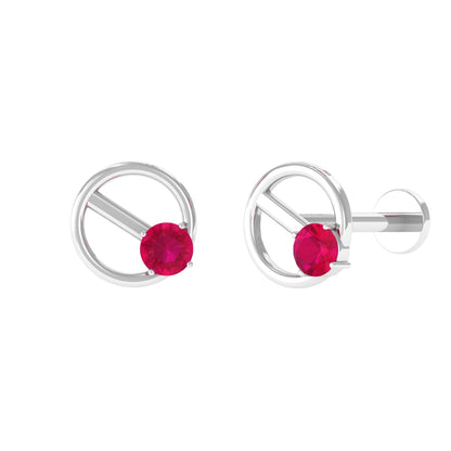Minimalist Ruby Earring for Conch Piercing