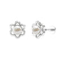 Freshwater Pearl Flower Earring for Upper Lobe Piercing