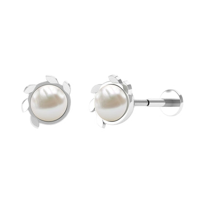 Real Freshwater Pearl Solitaire Earring for Helix Piercing