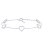Certified Diamond Heart Chain Bracelet in Prong Setting