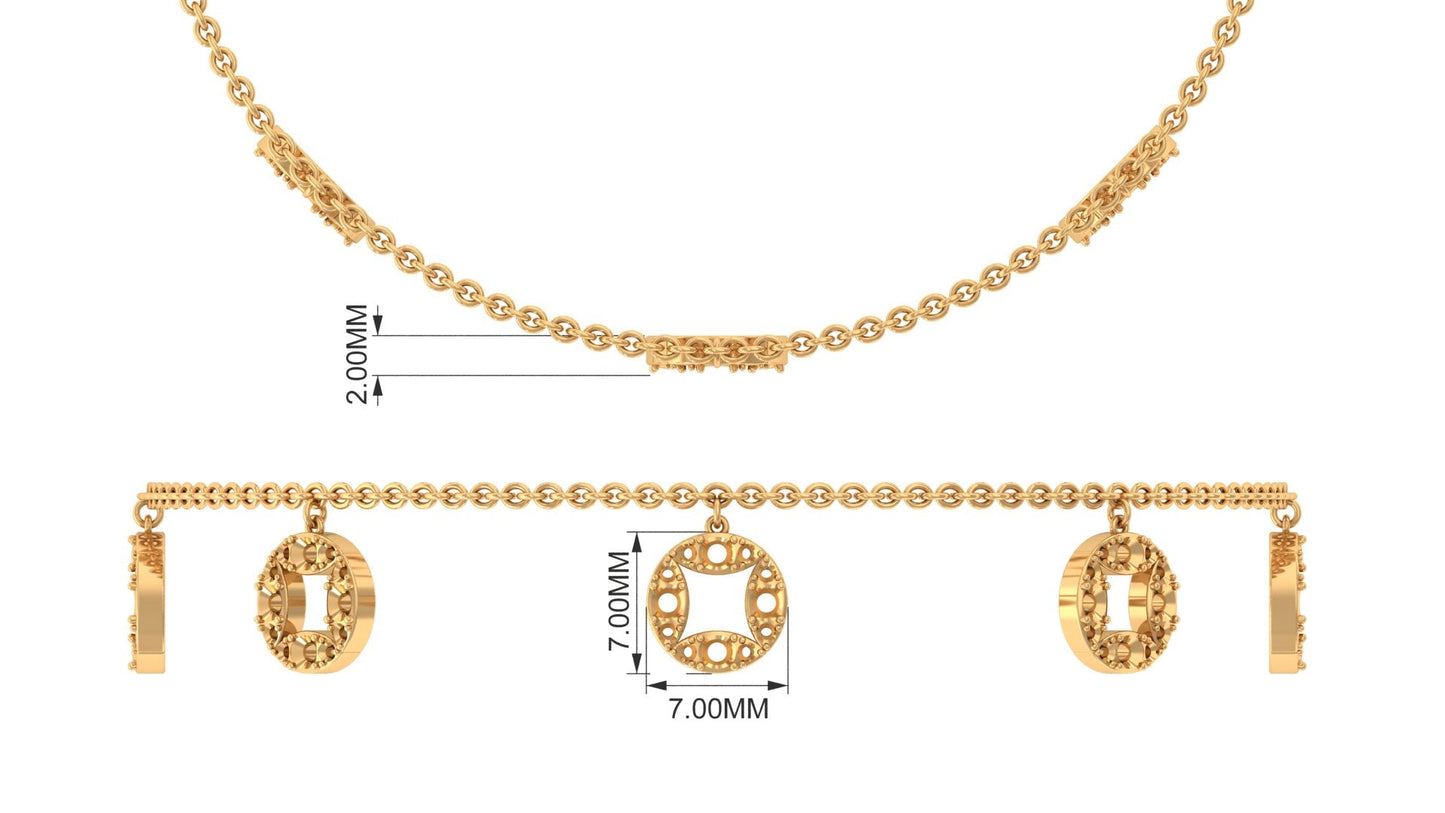 Minimal Moissanite Chain Charm Bracelet for Women