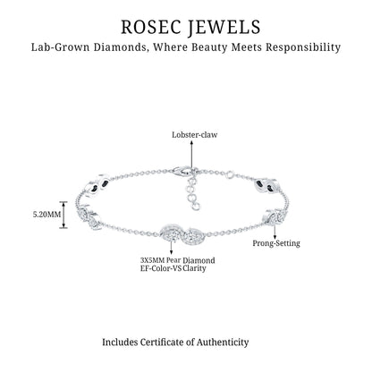 Classic Lab Grown Diamond Station Chain Bracelet