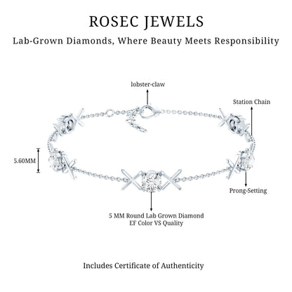 Certified Lab Grown Diamond Bridal Bracelet