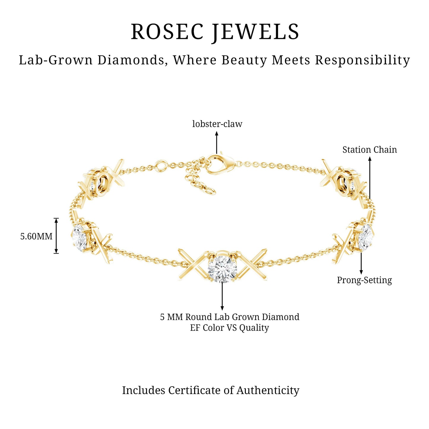 Certified Lab Grown Diamond Bridal Bracelet