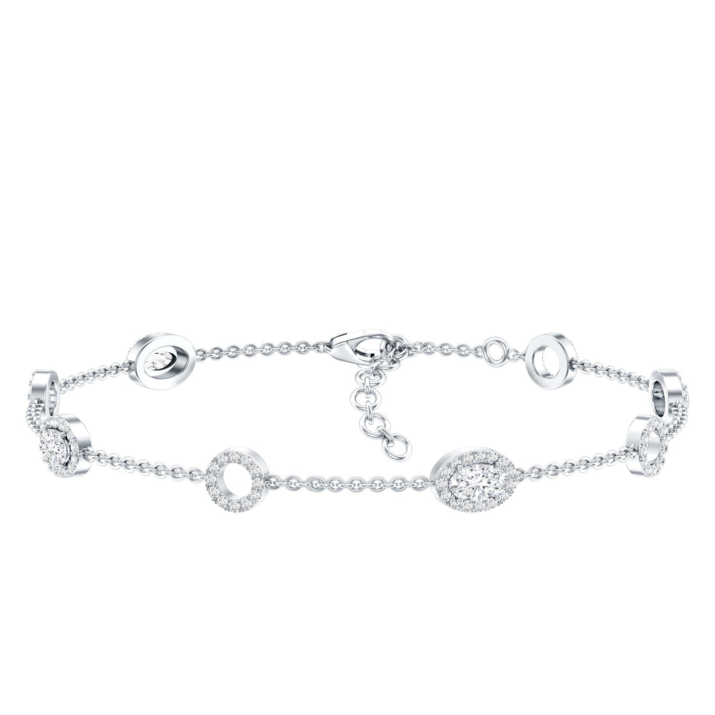 Lab Grown Diamond Bridal Station Chain Bracelet