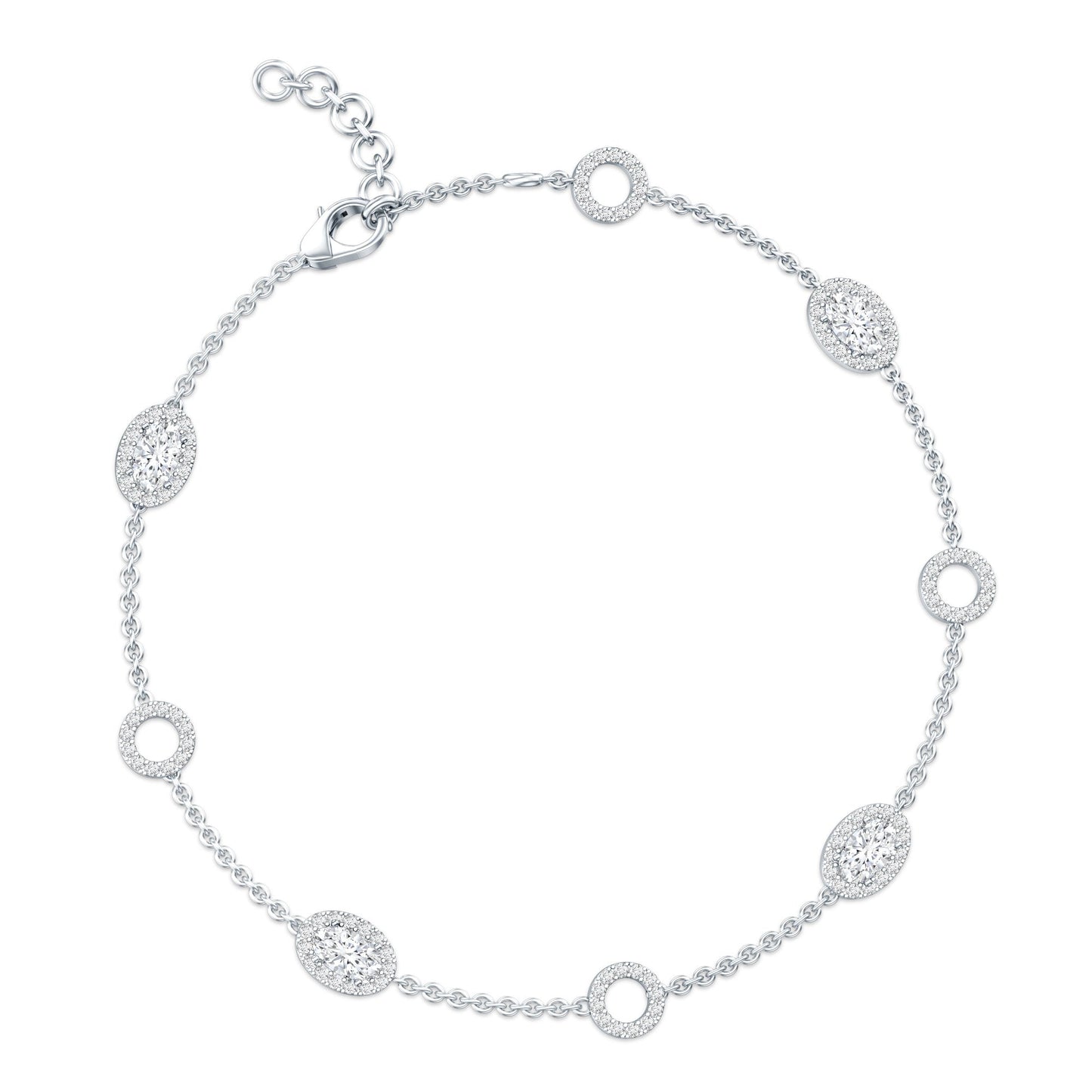 Lab Grown Diamond Bridal Station Chain Bracelet