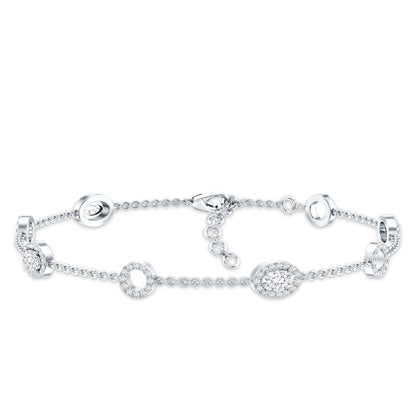 Lab Grown Diamond Bridal Station Chain Bracelet