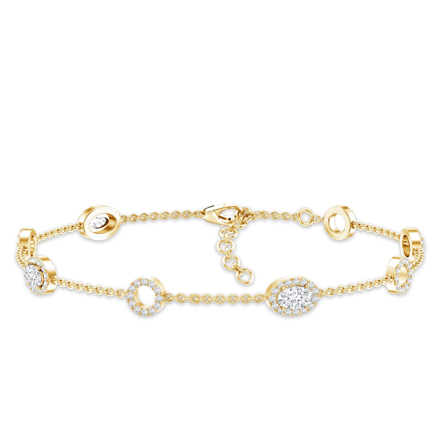 Lab Grown Diamond Bridal Station Chain Bracelet