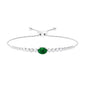 Certified 1.2 Carat Oval Lab Grown Emerald Bolo Bracelet with Diamond
