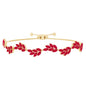 Marquise Lab Grown Ruby Leaf Bolo Bracelet