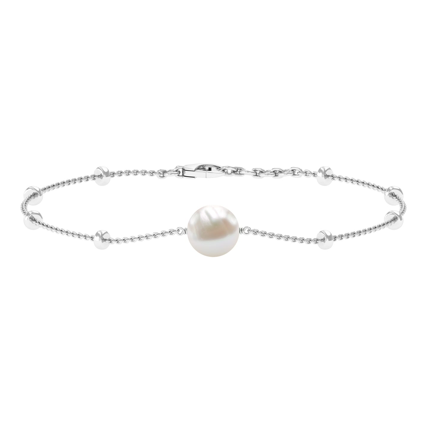 Cultured 7.48 Carat Freshwater Pearl Chain Bracelet