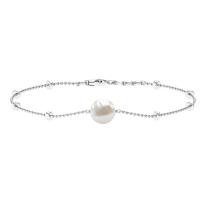 Cultured 7.48 Carat Freshwater Pearl Chain Bracelet